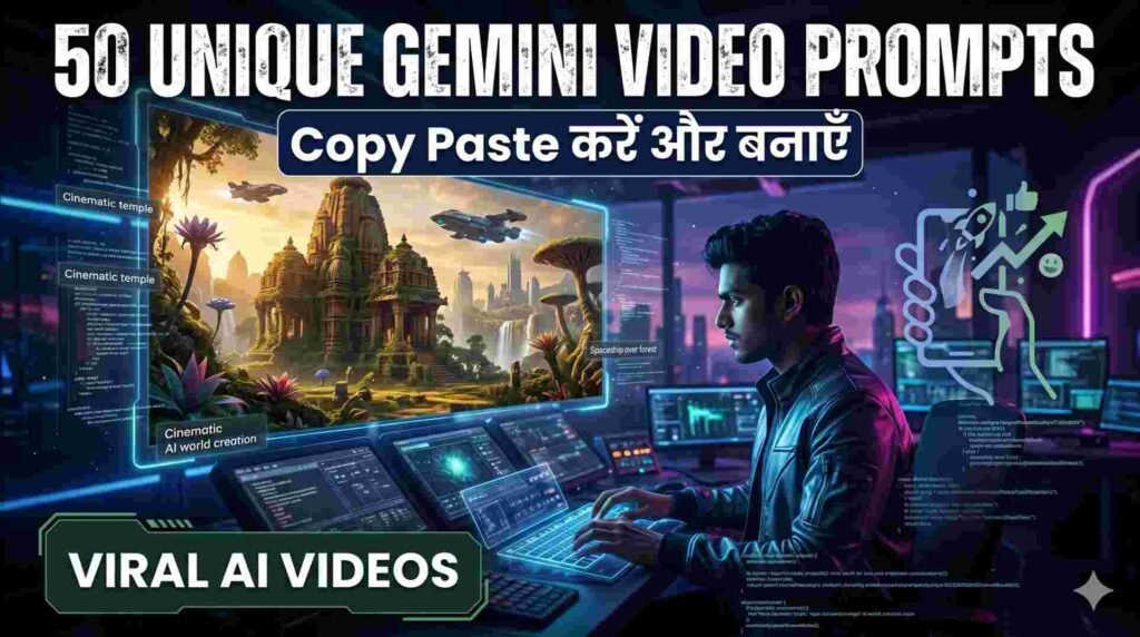 50 Unique Gemini Video Prompt Copy Paste करें और बनाएँ Viral AI Videos 